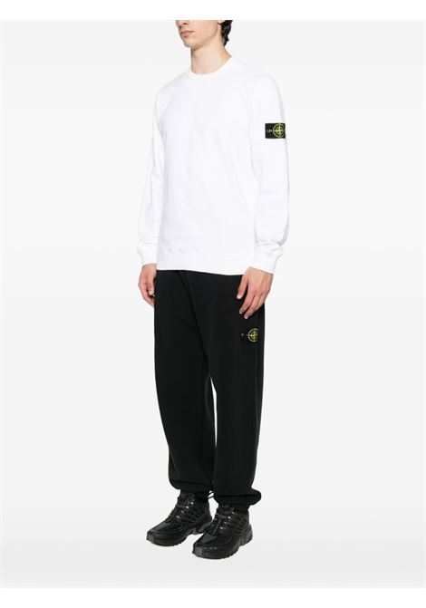 brushed organic cotton fleece sweatshirt man white STONE ISLAND | K2S15 6100028 S0A20V0001